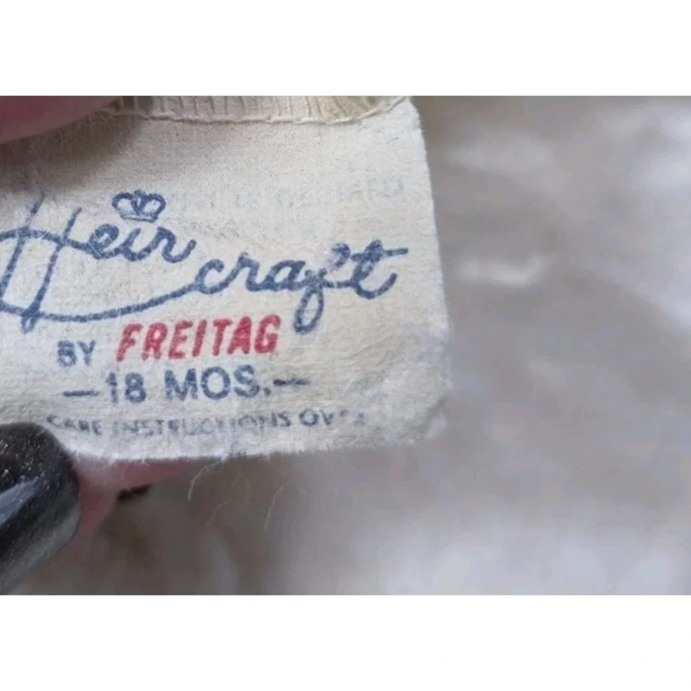 Vintage 80s Heircraft By Freitag Baby Romper 18M Yellow Gingham Lamb